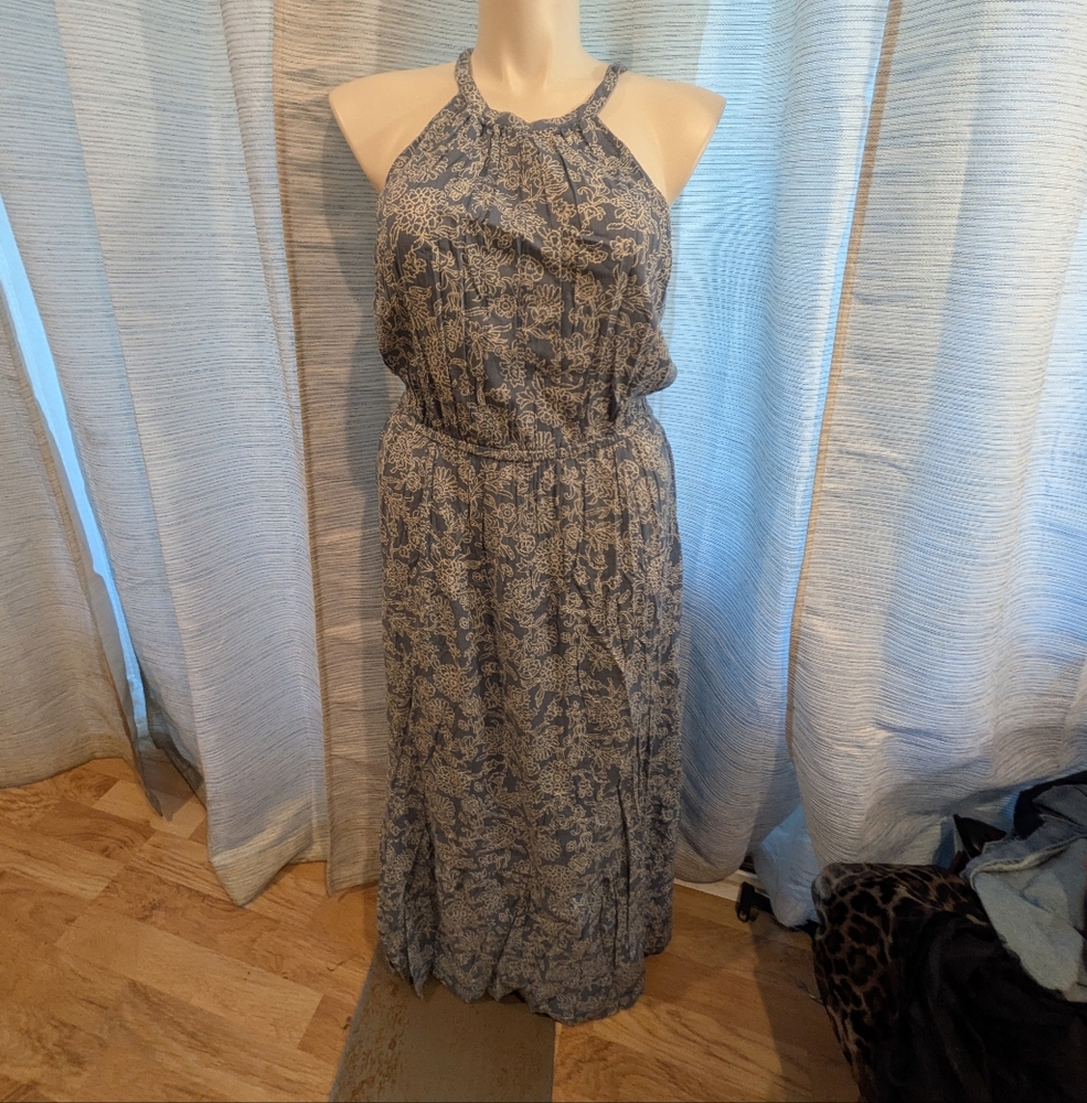 Blue Boho Patterned Dress - L